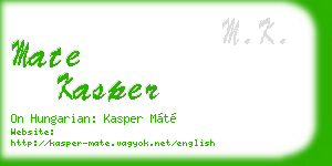mate kasper business card