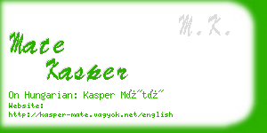 mate kasper business card